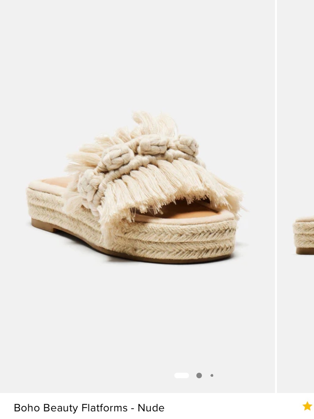 Fashion Nova Cream Macramé Fringe Espadrille Slide Sandals Boho Resort Size 11